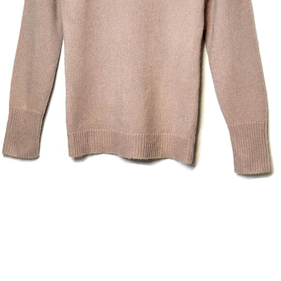 Theory Off The Shoulder Long Sleeve Light Pink Wool Blend Pullover Sweater Small - Picture 5 of 14